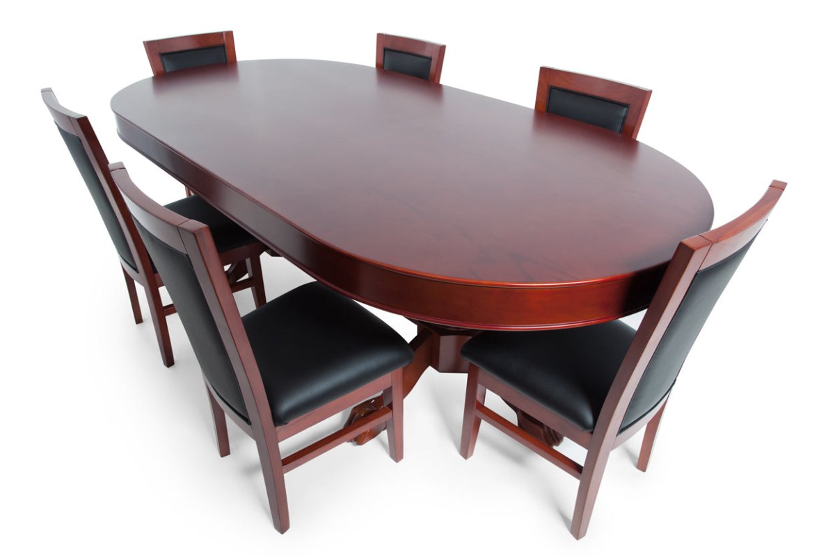 BBO Poker Tables - 3 - Leaf Oval Dining Top for Rockwell & Elite Poker Tables - Elite Man Cave