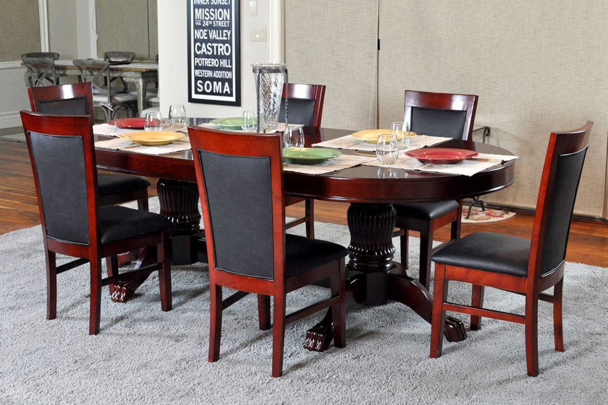 BBO Poker Tables - 3 - Leaf Oval Dining Top for Rockwell & Elite Poker Tables - Elite Man Cave