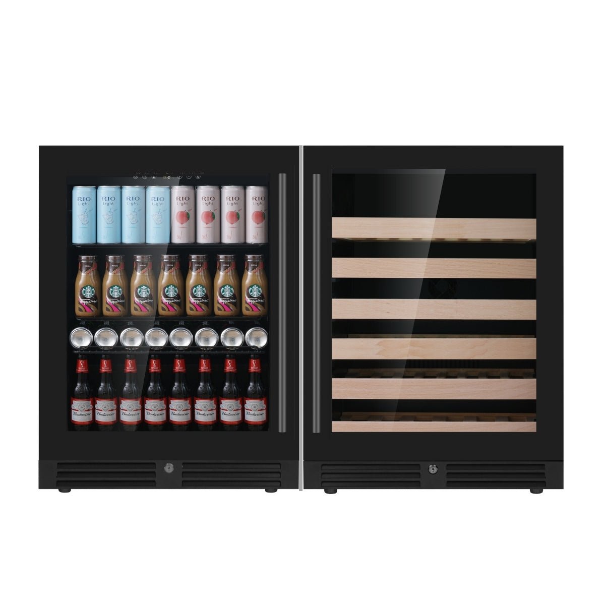 KingsBottle - 48" Under Counter Wine & Beverage Cooler Combo - Elite Man Cave