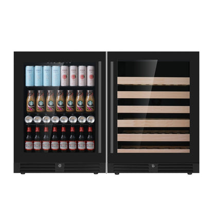KingsBottle - 48" Under Counter Wine & Beverage Cooler Combo - Elite Man Cave