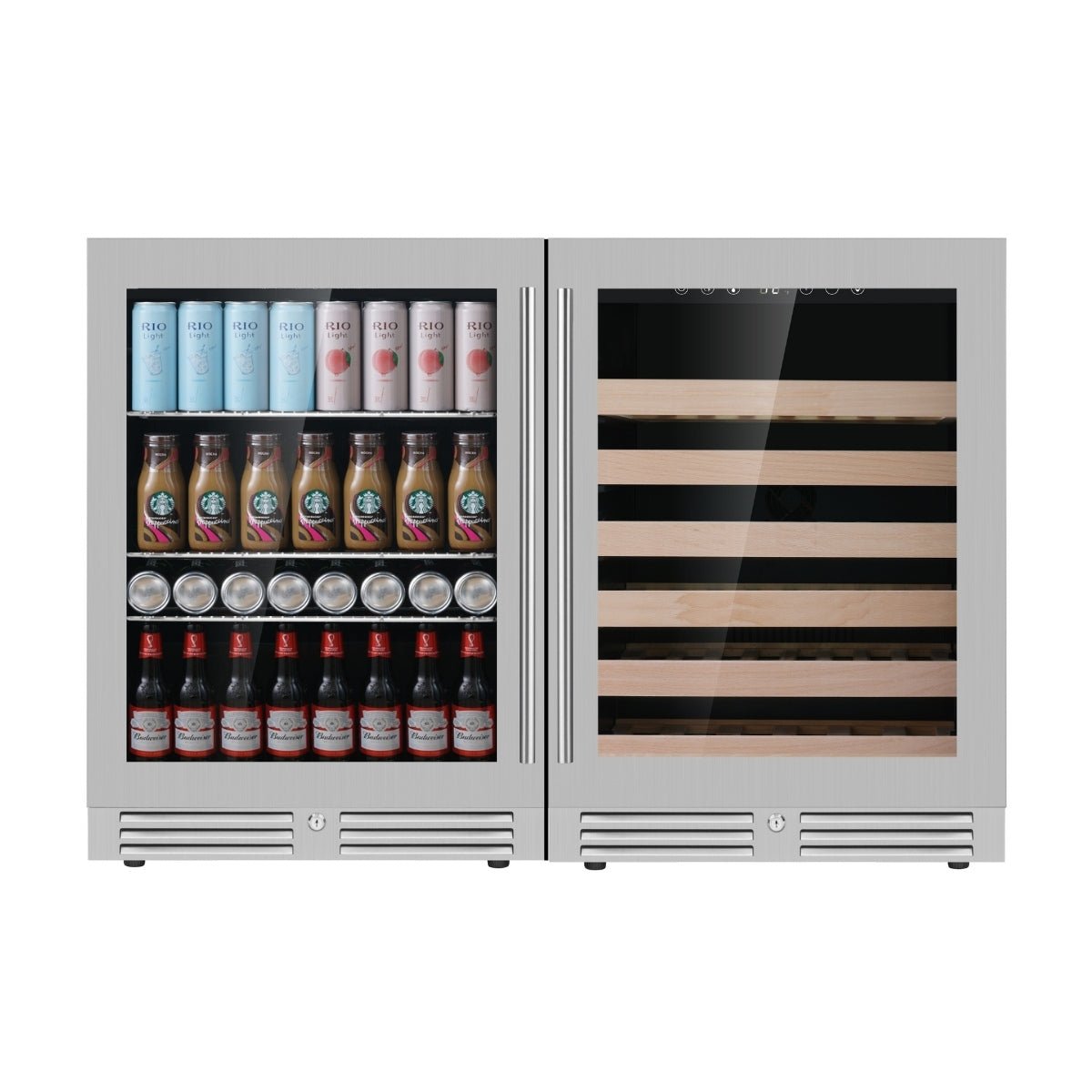 KingsBottle - 48" Under Counter Wine & Beverage Cooler Combo - Elite Man Cave