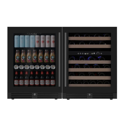 KingsBottle - 48" Under Counter Wine & Beverage Cooler Combo with 3 Temp. Zones - Elite Man Cave