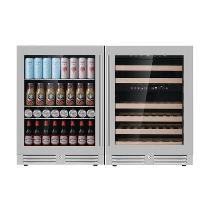 KingsBottle - 48" Under Counter Wine & Beverage Cooler Combo with 3 Temp. Zones - Elite Man Cave