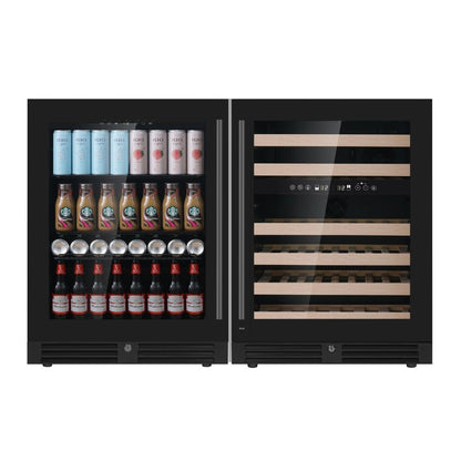 KingsBottle - 48" Under Counter Wine & Beverage Cooler Combo with 3 Temp. Zones - Elite Man Cave