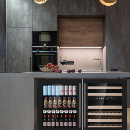 KingsBottle - 48" Under Counter Wine & Beverage Cooler Combo with 3 Temp. Zones - Elite Man Cave
