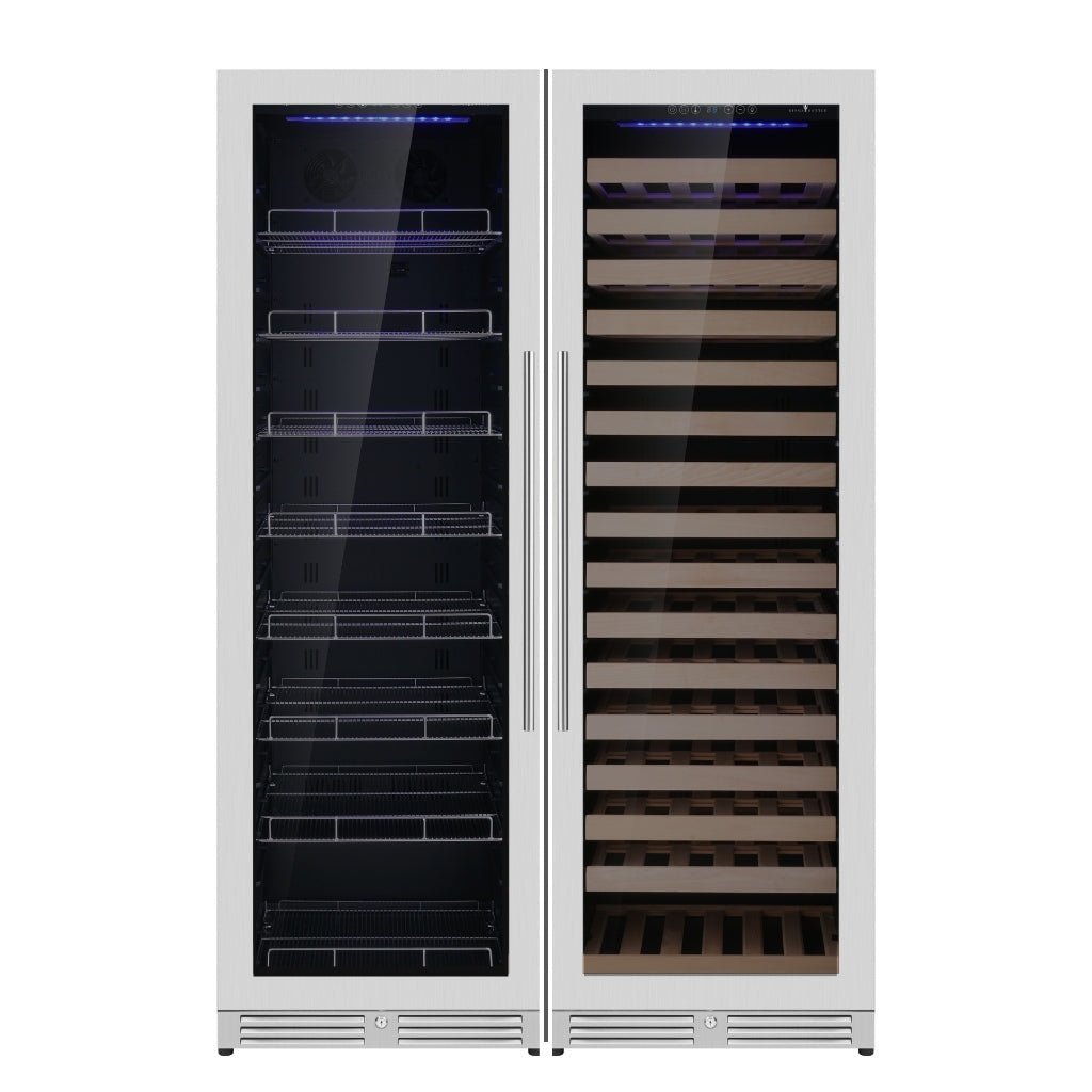 KingsBottle - 48" Upright Wine & Beverage Cooler Combo - Elite Man Cave