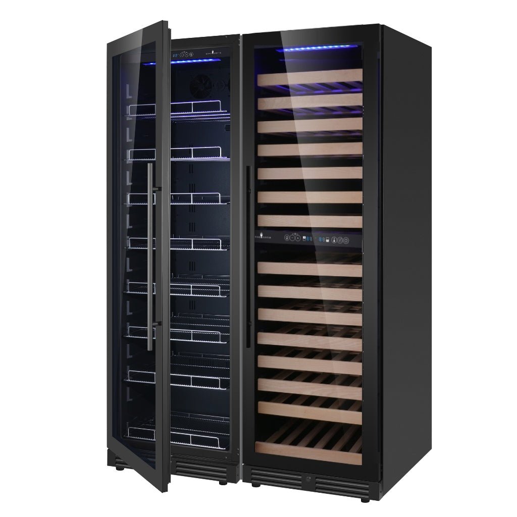 KingsBottle - 48" Upright Wine & Beverage Cooler Combo With 3 Temp. Zones - Elite Man Cave