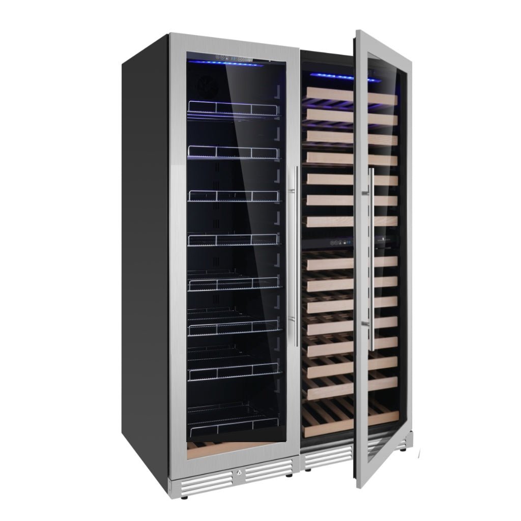 KingsBottle - 48" Upright Wine & Beverage Cooler Combo With 3 Temp. Zones - Elite Man Cave