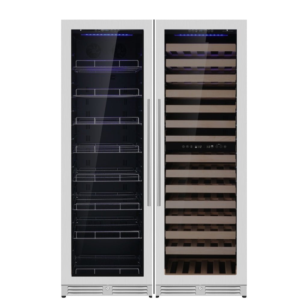 KingsBottle - 48" Upright Wine & Beverage Cooler Combo With 3 Temp. Zones - Elite Man Cave
