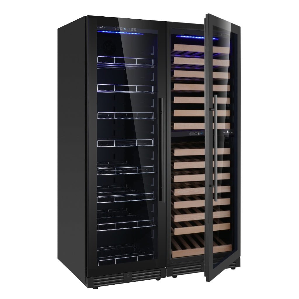 KingsBottle - 48" Upright Wine & Beverage Cooler Combo With 3 Temp. Zones - Elite Man Cave