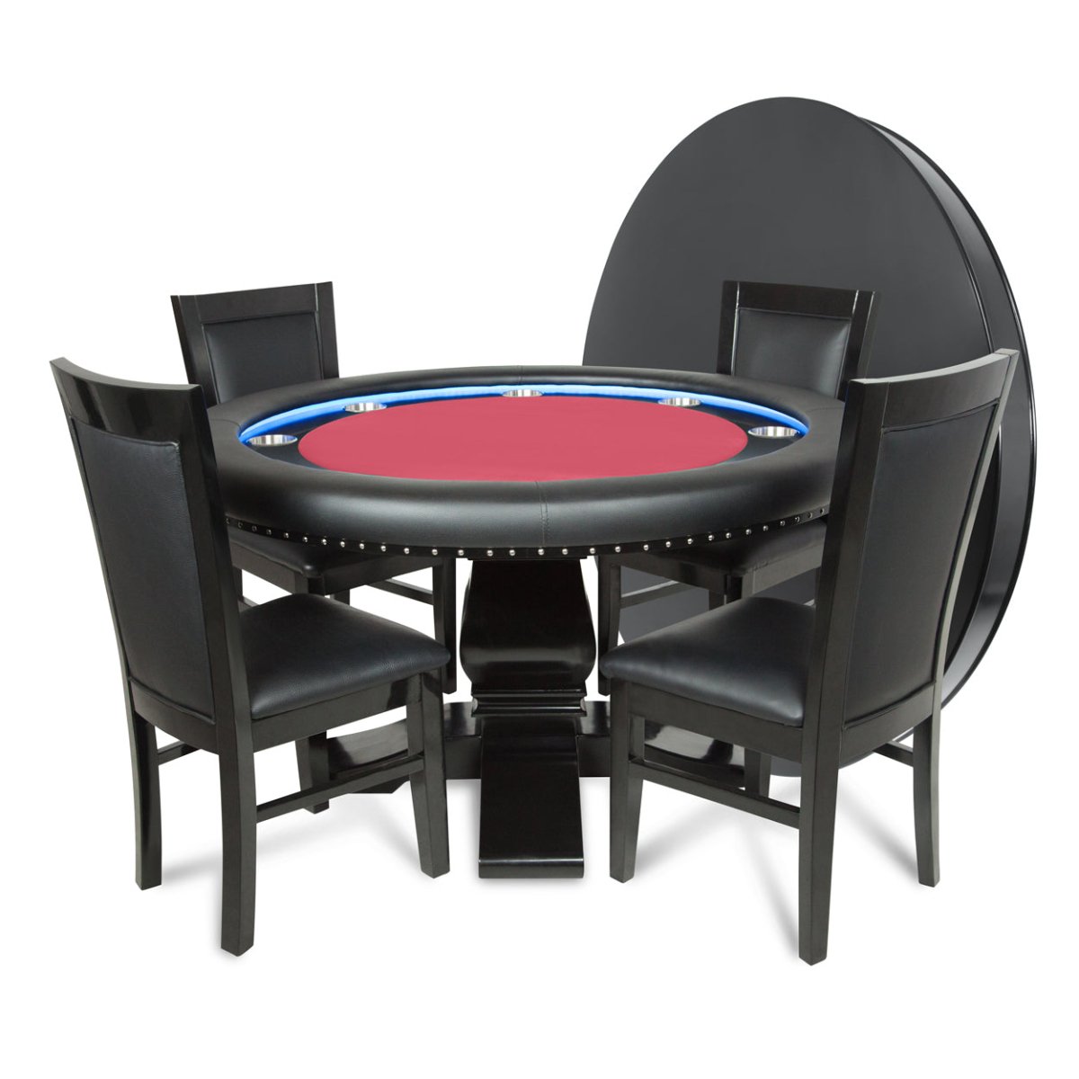 BBO Poker Tables - Ginza LED Round Poker Table - Elite Man Cave