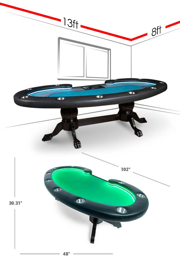 BBO Poker Tables - Lumen HD Poker Table - Elite Man Cave