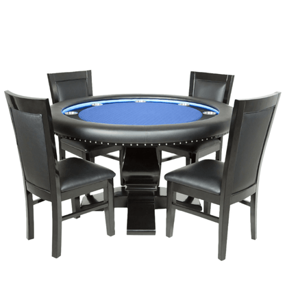 BBO Poker Tables - Luxury Dining Style Poker Chair with Solid Oak and Leather Upholstery - Elite Man Cave