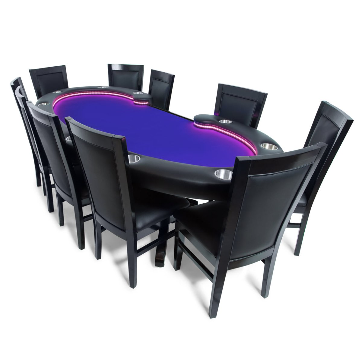 BBO Poker Tables - Luxury Dining Style Poker Chair with Solid Oak and Leather Upholstery - Elite Man Cave