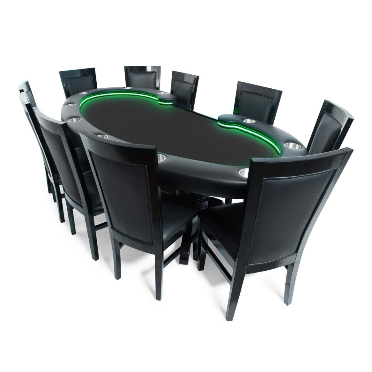 BBO Poker Tables - Luxury Dining Style Poker Chair with Solid Oak and Leather Upholstery - Elite Man Cave