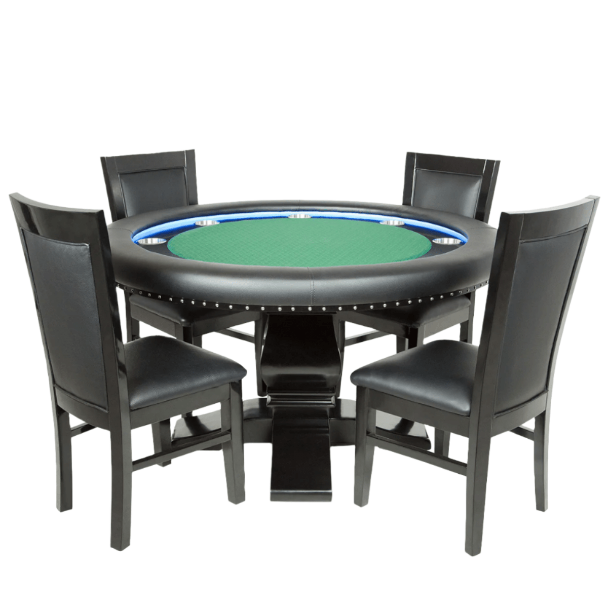 BBO Poker Tables - Luxury Dining Style Poker Chair with Solid Oak and Leather Upholstery - Elite Man Cave