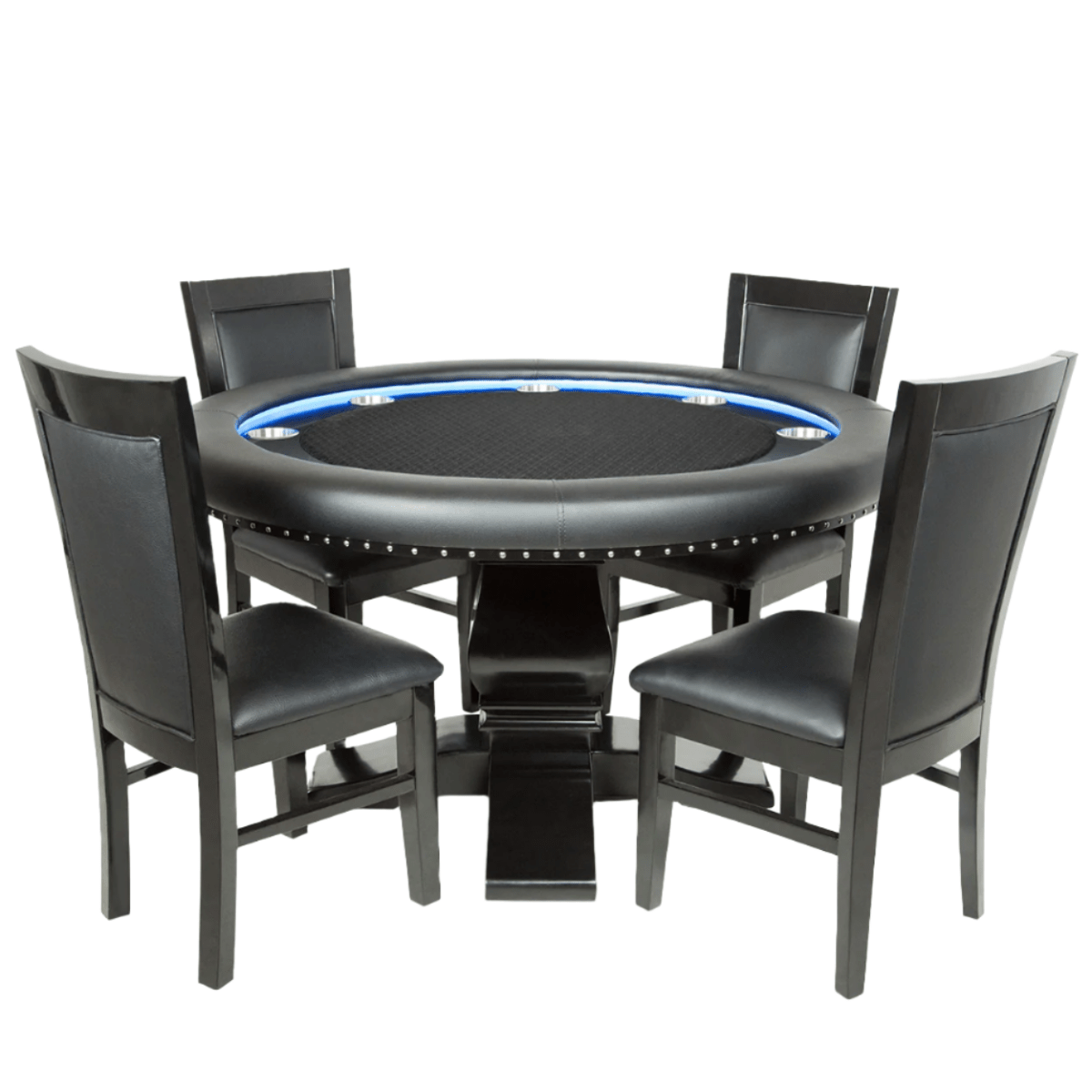 BBO Poker Tables - Luxury Dining Style Poker Chair with Solid Oak and Leather Upholstery - Elite Man Cave