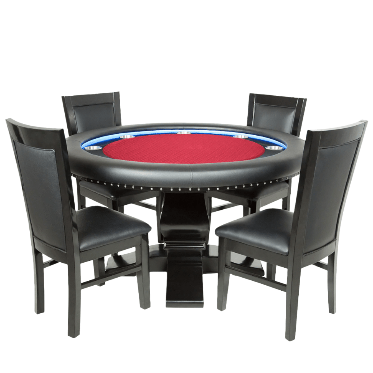 BBO Poker Tables - Luxury Dining Style Poker Chair with Solid Oak and Leather Upholstery - Elite Man Cave