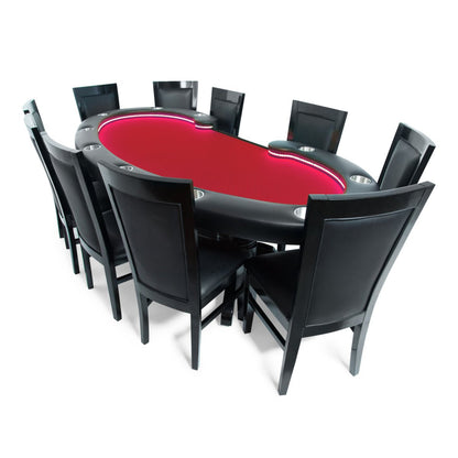 BBO Poker Tables - Luxury Dining Style Poker Chair with Solid Oak and Leather Upholstery - Elite Man Cave