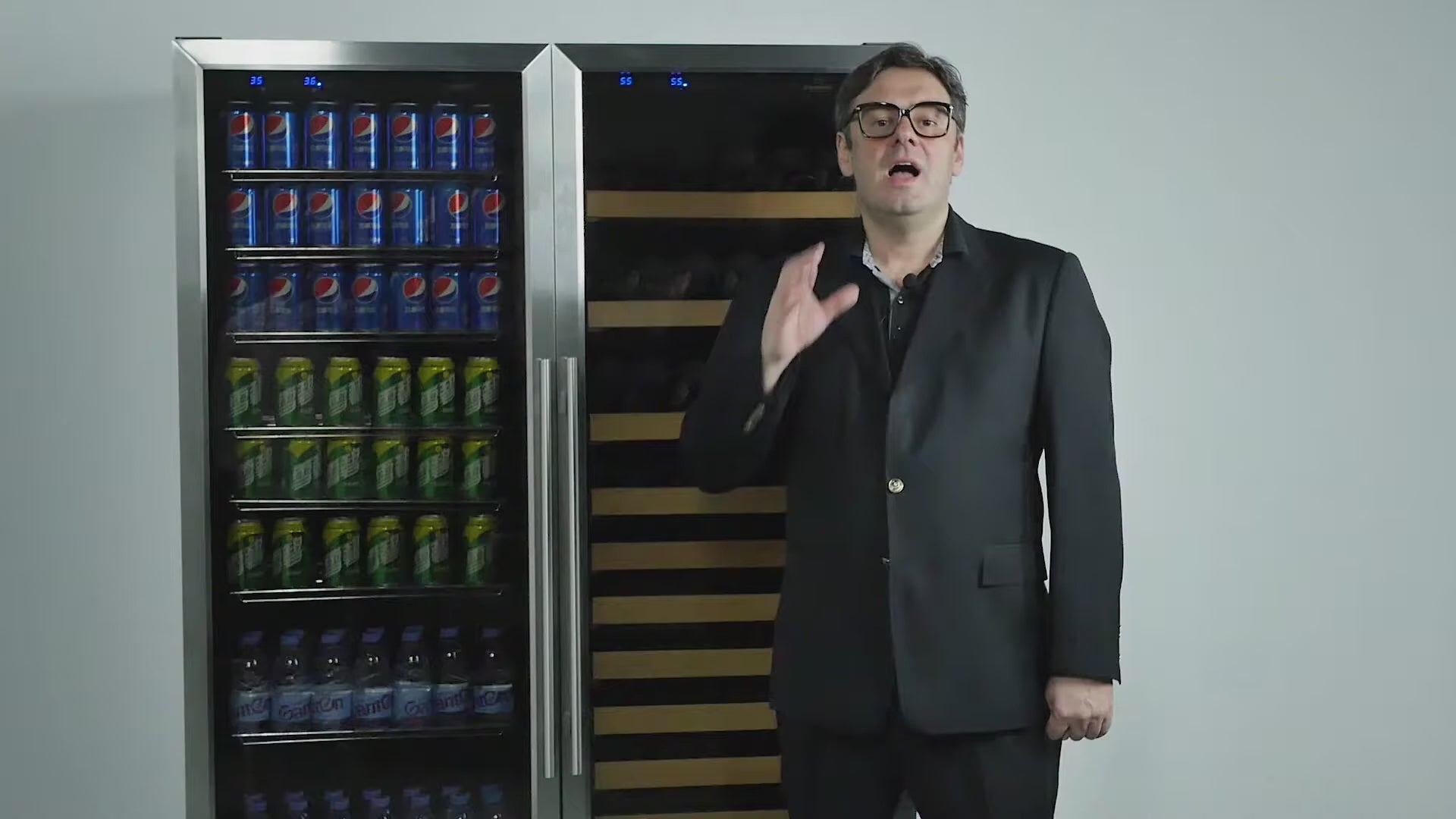 Load video: Introduction of the KingsBottle combination wine and beverage cooler.