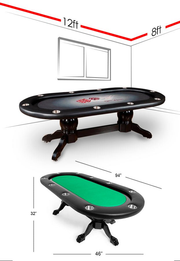 BBO Poker Tables - The Elite Poker Table with Black Racetrack - Elite Man Cave