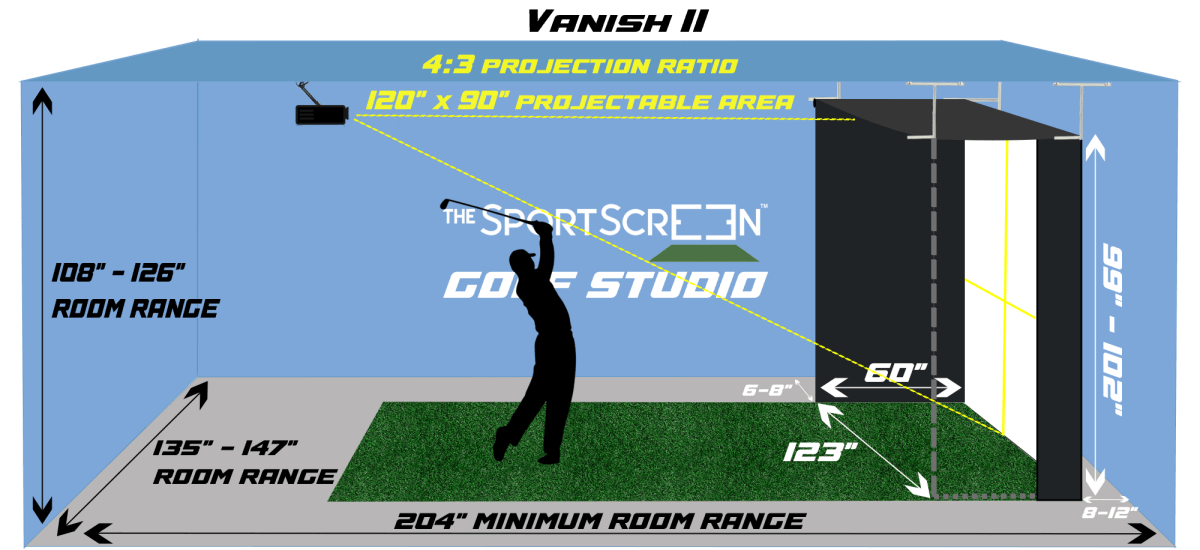 The SportScreen - Vanish 11 Retractable Golf Enclosure - Elite Man Cave