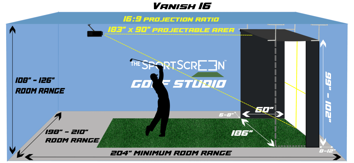 The SportScreen - Vanish 16 Retractable Golf Enclosure - Elite Man Cave