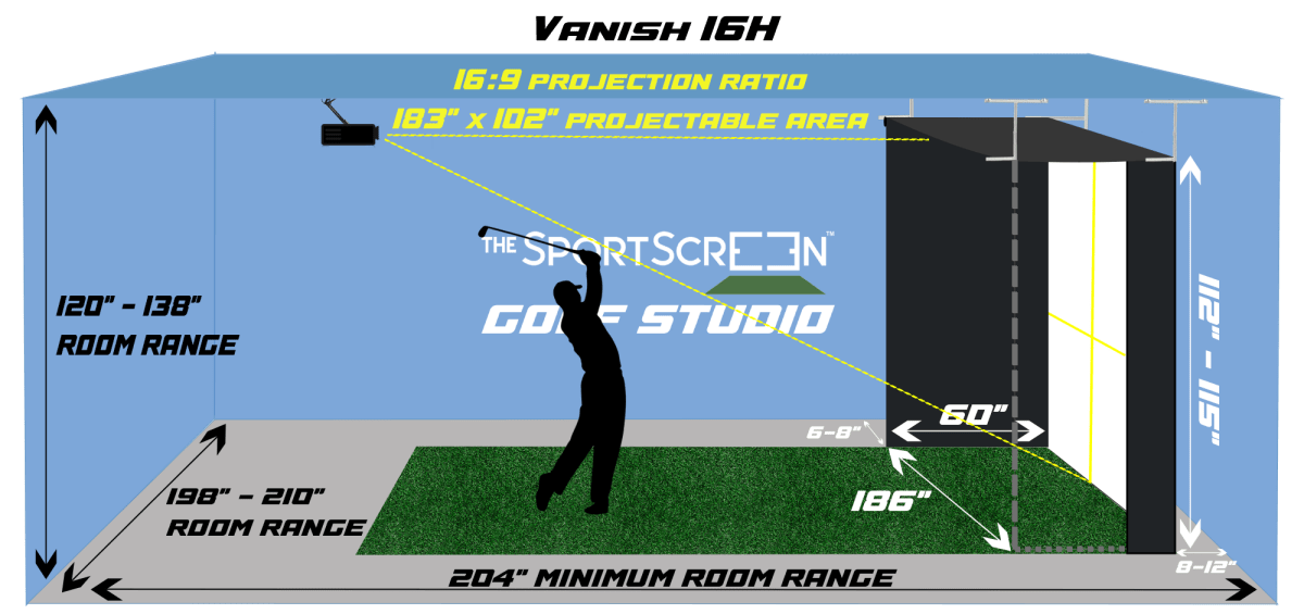 The SportScreen - Vanish 16H Retractable Golf Enclosure - Elite Man Cave