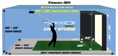The SportScreen - Vanish 16H Retractable Golf Enclosure - Elite Man Cave